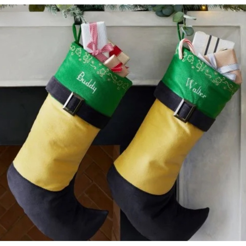 Pottery Barn Buddy the Elf Velvet Christmas Stockings Bundle Pair NWT SOLD OUT